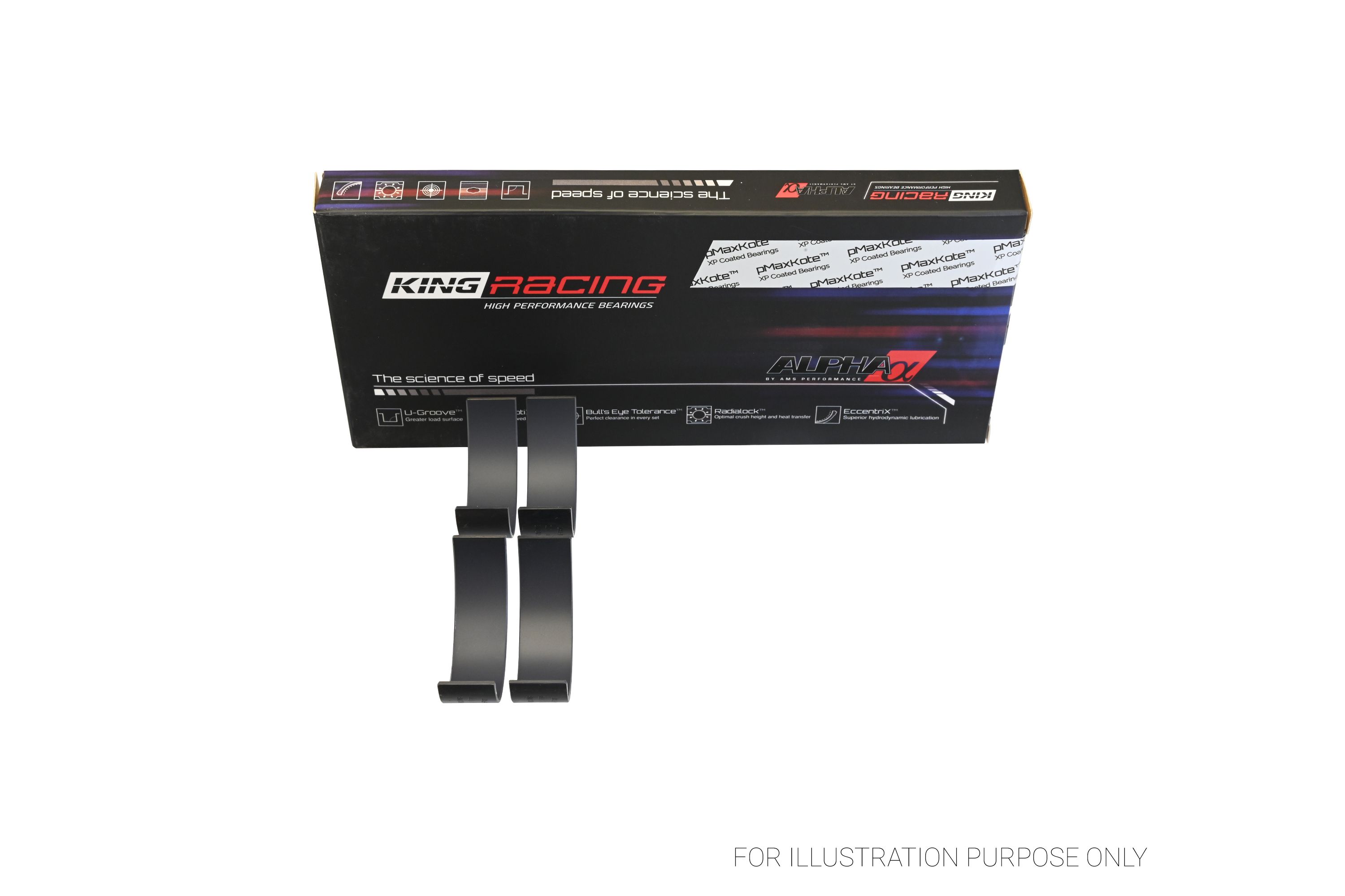 King Racing × AMS Alpha Connecting Rod Bearings For Audi 4.2L V8