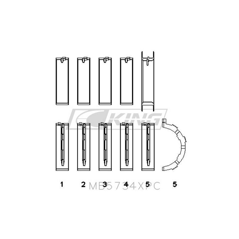 Ford Coyote 5.0L V8 Coated Racing Main Bearing Set - MB5734XPC